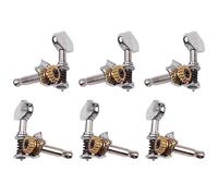 Yheonver 3L3R 6Pcs 1:18 Guitar String Tuning Pegs Tuner Machine Heads Knobs Tuning Keys for Acoustic or Electric Guitar Silver