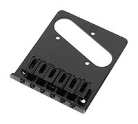 Yheonver 6 Saddle Ashtray Bridge Tailpiece for Tele Electric Guitar (Black)