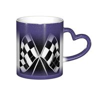 YHFBCYTRX Black White Formula Checkered Flags Pattern Color Changing Coffee Mug - 11oz Heat Sensitive Ceramic Mug, Gift for Family, Friends, Christmas & Birthdays