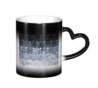 YHFBCYTRX Blue Hexagons and Diamonds Color Changing Coffee Mug - 11oz Heat Sensitive Ceramic Mug, Gift for Family, Friends, Christmas & Birthdays