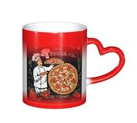 YHFBCYTRX Chef Pizza Color Changing Coffee Mug - 11oz Heat Sensitive Ceramic Mug, Gift for Family, Friends, Christmas & Birthdays