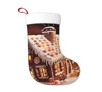 YHFBCYTRX Christmas Gingerbread Like Village House Printed Christmas Stockings 18 In Festive Hanging Stockings For Fireplace & Tree