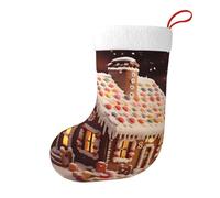 YHFBCYTRX Christmas Gingerbread Like Village House Printed Christmas Stockings 18 Inch Hangable Xmas Stockings For Holiday Decor