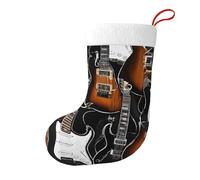 YHFBCYTRX Color Acoustic And Guitars Printed Christmas Stockings 18 Inch Hangable Xmas Stockings For Holiday Decor