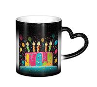 YHFBCYTRX Happy Birthday Big Cake Color Changing Coffee Mug - 11oz Heat Sensitive Ceramic Mug, Gift for Family, Friends, Christmas & Birthdays