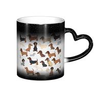 YHFBCYTRX I Love My Dog Dachshunds Color Changing Coffee Mug - 11oz Heat Sensitive Ceramic Mug, Gift for Family, Friends, Christmas & Birthdays