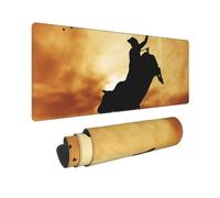 YHFBCYTRX Large Extended Gaming Mouse Pad 32 X 12 In Non-Slip Rubber Base, Fun Cool Bull Riding Print Desk Mat For Keyboard & Mouse, Office/Gaming Computer Accessories