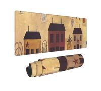 YHFBCYTRX Large Extended Gaming Mouse Pad 32 X 12 In Non-Slip Rubber Base, Fun Fall Country Barn Print Desk Mat For Keyboard & Mouse, Office/Gaming Computer Accessories