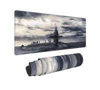 YHFBCYTRX Large Extended Gaming Mouse Pad 32 X 12 In Non-Slip Rubber Base, Fun Giant Nuclear Ship Print Desk Mat For Keyboard & Mouse, Office/Gaming Computer Accessories