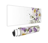 YHFBCYTRX Large Extended Gaming Mouse Pad 32 X 12 In Non-Slip Rubber Base, Fun Lavender And Daisies Print Desk Mat For Keyboard & Mouse, Office/Gaming Computer Accessories