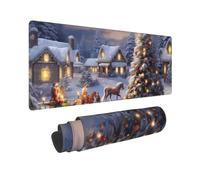 YHFBCYTRX Large Extended Gaming Mouse Pad 32 X 12 In Non-Slip Rubber Base, Fun Merry Christmas-2 Print Desk Mat For Keyboard & Mouse, Office/Gaming Computer Accessories