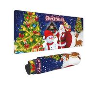 YHFBCYTRX Large Extended Gaming Mouse Pad 32 X 12 In Non-Slip Rubber Base, Fun Merry Christmas Print Desk Mat For Keyboard & Mouse, Office/Gaming Computer Accessories