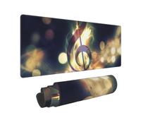 YHFBCYTRX Large Extended Gaming Mouse Pad 32 X 12 In Non-Slip Rubber Base, Fun Music Note Print Desk Mat For Keyboard & Mouse, Office/Gaming Computer Accessories