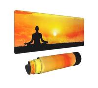 YHFBCYTRX Large Extended Gaming Mouse Pad 32 X 12 In Non-Slip Rubber Base, Fun Yoga Meditation Print Desk Mat For Keyboard & Mouse, Office/Gaming Computer Accessories