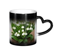 YHFBCYTRX Lilies of The Valley Color Changing Coffee Mug - 11oz Heat Sensitive Ceramic Mug, Gift for Family, Friends, Christmas & Birthdays