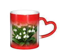 YHFBCYTRX Lilies of The Valley Color Changing Coffee Mug - 11oz Heat Sensitive Ceramic Mug, Gift for Family, Friends, Christmas & Birthdays