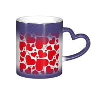 YHFBCYTRX Love Heart Color Changing Coffee Mug - 11oz Heat Sensitive Ceramic Mug, Gift for Family, Friends, Christmas & Birthdays