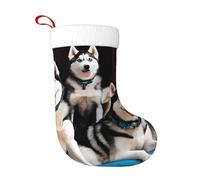 YHFBCYTRX Lovely Husky Printed Christmas Stockings 18 In Festive Hanging Stockings For Fireplace & Tree