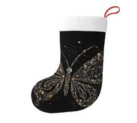 YHFBCYTRX Rhinestone Butterfly Printed Christmas Stockings 18 Inch Hangable Xmas Stockings For Holiday Decor