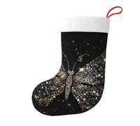 YHFBCYTRX Rhinestone Butterfly Printed Christmas Stockings 18 Inch Hangable Xmas Stockings For Holiday Decor