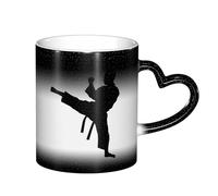 YHFBCYTRX Taekwondo Martial Arts Color Changing Coffee Mug - 11oz Heat Sensitive Ceramic Mug, Gift for Family, Friends, Christmas & Birthdays