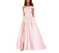yhfshop Floor Length Bridesmaid Dresses,Party Gowns for Women with Slit,pink A,US4,Bridesmaid Party Long Dress