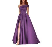 yhfshop Floor Length Bridesmaid Dresses,Party Gowns for Women with Slit,Purple A,US18w,Bridesmaid Party Long Dress