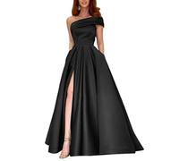 yhfshop Long Bridesmaid Evening Dress,Party Gowns for Women with Slit,Black,US12,Prom Bridesmaid Long Dress