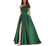 yhfshop Long Bridesmaid Evening Dress,Party Gowns for Women with Slit,dark green A,US6,Prom Bridesmaid Long Dress