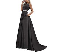 yhfshop Long Evening Dresses,Double shoulder A-line pleated party evening gown,black,US20w,Prom Ball Gown Bridesmaids Dresses