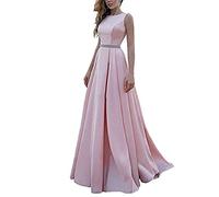 yhfshop Long Evening Dresses,Double shoulder A-line pleated party evening gown,Pink C,US12,Prom Ball Gown Bridesmaids Dresses