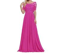 yhfshop Long Evening Dresses,Shoulder short sleeve lace applique party dress-Dark blue_6,Prom Ball Gown Bridesmaids Dresses
