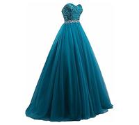 yhfshop Long Evening Dresses,Tube top sequined long beaded party banquet dress,Malachite Green,20,Prom Ball Gown Bridesmaids Dresses