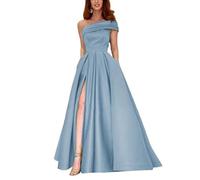 yhfshop Women's Party Long Dresses Gown,Party Gowns for Women with Slit,grey blue,US14,Elegant Floor Bridesmaid Dresses