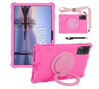 YHFZR Case for TABWEE T50/TECLAST P50T, KINGRID T90/W90, DOOGEE Tab A9+/A9+ Pro Tablet 11 Inch, Soft Silicone Shockproof Kids Friendly Case with Rotating Stand, Pink