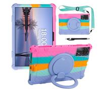 YHFZR Case for TABWEE T50/TECLAST P50T, KINGRID T90/W90, DOOGEE Tab A9+/A9+ Pro Tablet 11 Inch, Soft Silicone Shockproof Kids Friendly Case with Rotating Stand, Rose