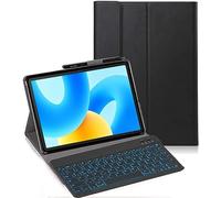 YHFZR Keyboard Case for Blackview Tab 90 WiFi/Tab 90/Tab9 WiFi/Tab 16 Pro 11 Inch - (QWERTY Layout) 7 Colors Backlit Ultra Slim Flip Wireless Keyboard Stand Cover, Black