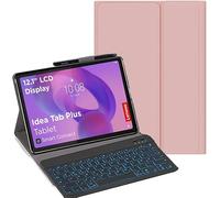 YHFZR Keyboard Case for Lenovo Idea Tab Plus 12.1 Inch Tablet TB365FC - (QWERTY Layout) 7 Colors Backlit Ultra Slim Flip Wireless Keyboard Stand Cover, Pink