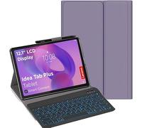 YHFZR Keyboard Case for Lenovo Idea Tab Plus 12.1 Inch Tablet TB365FC - (QWERTY Layout) 7 Colors Backlit Ultra Slim Flip Wireless Keyboard Stand Cover, Purple