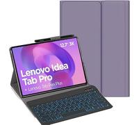 YHFZR Keyboard Case for Lenovo Idea Tab Pro Tablet 12.7 Inch - (QWERTY Layout) 7 Colors Backlit Ultra Slim Flip Wireless Keyboard Stand Case for Lenovo Idea Tab Pro Tablet 12.7 Inch, Purple