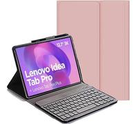 YHFZR Keyboard Case for Lenovo Idea Tab Pro Tablet 12.7 Inch - (QWERTY Layout) Slim Flip with Removable Wireless Keyboard Stand Case Cover for Lenovo Idea Tab Pro Tablet 12.7 Inch, Pink