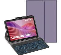 YHFZR Keyboard Case for Lenovo Tab 10.1 Inch 2025 TB-311FU - (QWERTY Layout) 7 Colors Backlit Ultra Slim Flip Wireless Keyboard Stand Case for Lenovo Tab 10.1 Inch 2025 TB-311FU, Purple