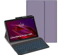 YHFZR Keyboard Case for Lenovo ThinkTab X11 Gen 1 Tablet 10.95 Inch TB353FU/TB353ZU - (QWERTY Layout) 7 Colors Backlit Ultra Slim Flip Wireless Keyboard Stand Cover, Purple