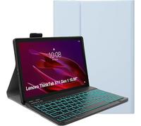 YHFZR Keyboard Case for Lenovo ThinkTab X11 Gen 1 Tablet 10.95 Inch TB353FU/TB353ZU - (QWERTY Layout) 7 Colors Backlit Ultra Slim Flip Wireless Keyboard Stand Cover, Blue