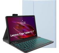 YHFZR Keyboard Case for Lenovo Yoga Tab 11.1 Inch Tablet 2025 - (QWERTY Layout) 7 Colors Backlit Ultra Slim Flip Wireless Keyboard Stand Cover, Blue