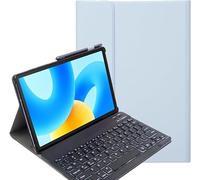 YHFZR Keyboard Case for Samsung Galaxy Tab Active 4 Pro 10.1 Inch SM-T636B/T630 - (QWERTY Layout) Slim Flip with Removable Wireless Keyboard Stand Case Cover, Blue