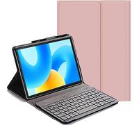 YHFZR Keyboard Case for Samsung Galaxy Tab Active 4 Pro 10.1 Inch SM-T636B/T630 - (QWERTY Layout) Slim Flip with Removable Wireless Keyboard Stand Case Cover, Pink