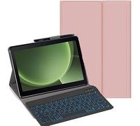 YHFZR Keyboard Case for Samsung Galaxy Tab Active 5 Pro 10.1 Inch SM-X350/X356B - (QWERTY Layout) 7 Colors Backlit Ultra Slim Flip Wireless Keyboard Stand Case, Pink