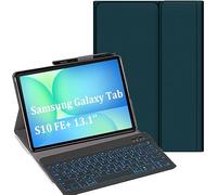YHFZR Keyboard Case for Samsung Galaxy Tab S10 FE+ 13.1 Inch - (QWERTY Layout) 7 Colors Backlit Ultra Slim Flip Wireless Keyboard Stand Case for Samsung Galaxy Tab S10 FE+/FE Plus 13.1 Inch, Green