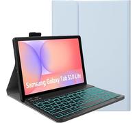 YHFZR Keyboard Case for Samsung Galaxy Tab S10 Lite Tablet 10.9 Inch SM-X400/X406 - (QWERTY Layout) 7 Colors Backlit Ultra Slim Flip Wireless Keyboard Stand Cover, Blue